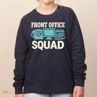 Front Office Squad Funny Retro Receptionist Desk Worker Women's Sweatshirt thumb 0