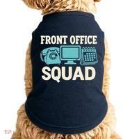 Front Office Squad Funny Retro Receptionist Desk Worker Doggie Tank thumb 0