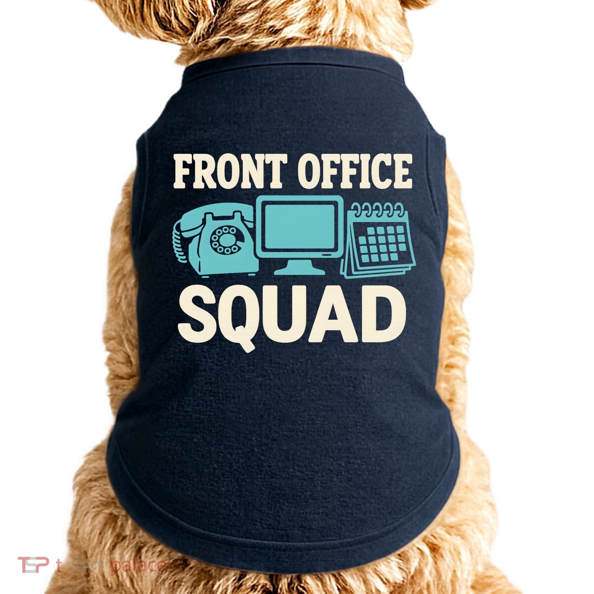 Front Office Squad Funny Retro Receptionist Desk Worker Doggie Tank