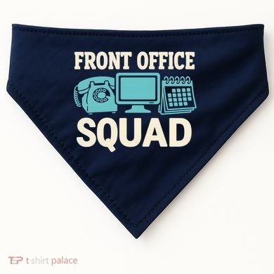 Front Office Squad Funny Retro Receptionist Desk Worker USA-Made Doggie Bandana