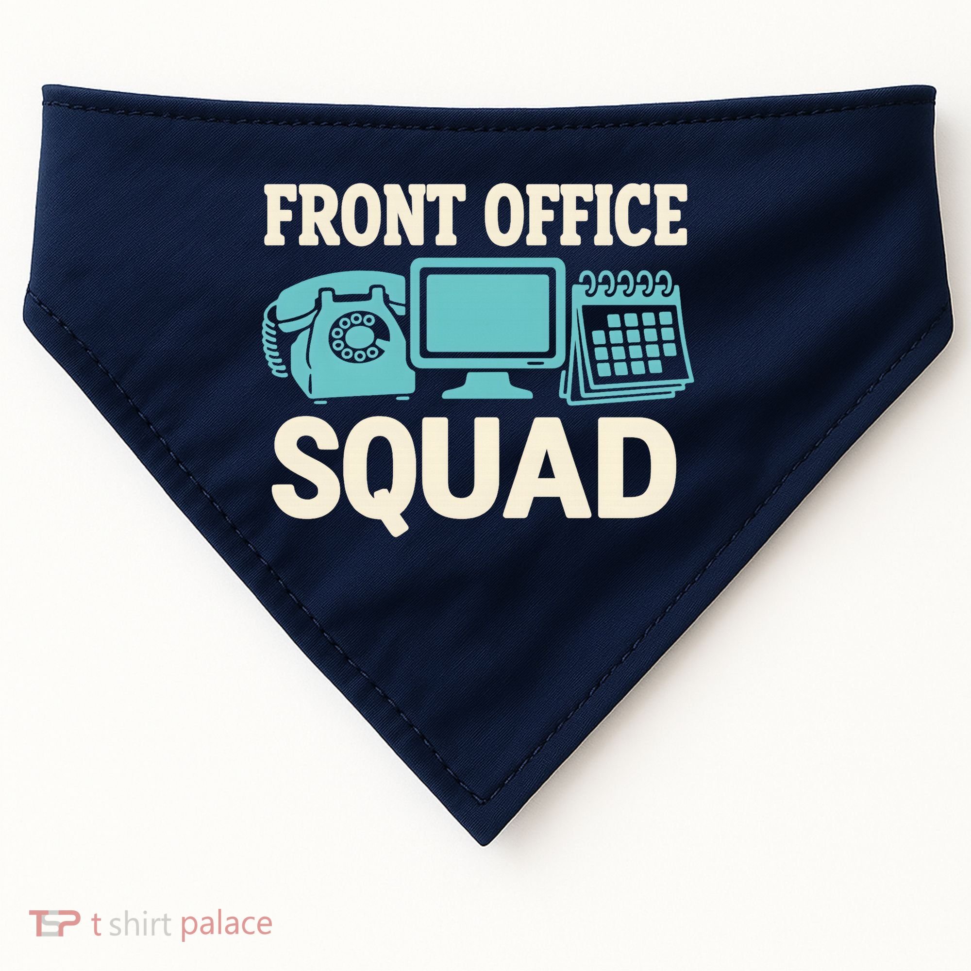 Front Office Squad Funny Retro Receptionist Desk Worker USA-Made Doggie Bandana