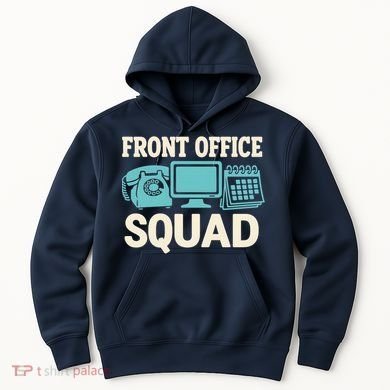 Front Office Squad Funny Retro Receptionist Desk Worker Hoodie