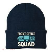 Front Office Squad Funny Retro Receptionist Desk Worker Beanie thumb 0
