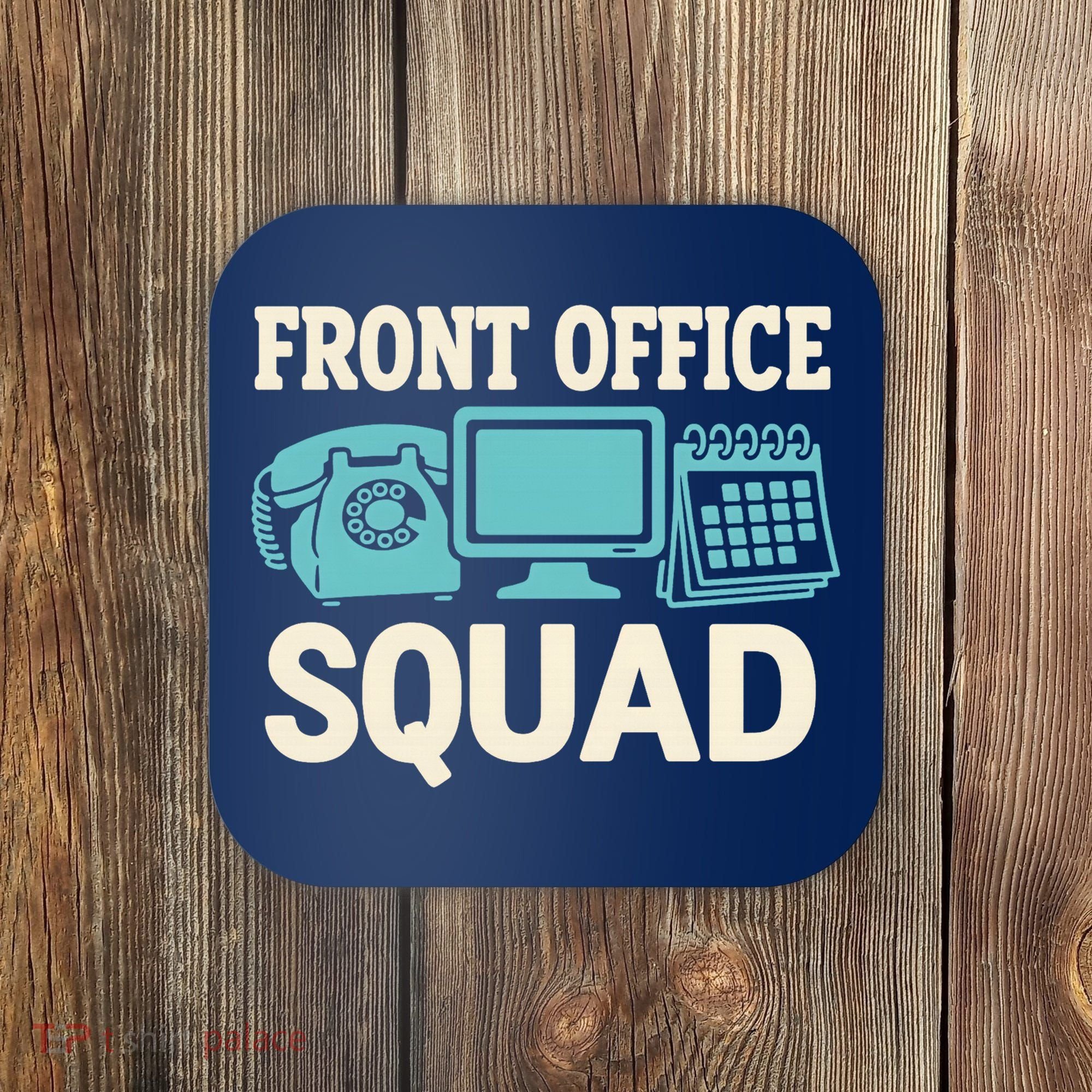 Front Office Squad Funny Retro Receptionist Desk Worker Coaster