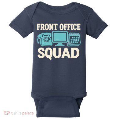 Front Office Squad Funny Retro Receptionist Desk Worker Baby Bodysuit