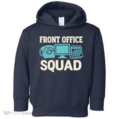 Front Office Squad Funny Retro Receptionist Desk Worker Toddler Hoodie