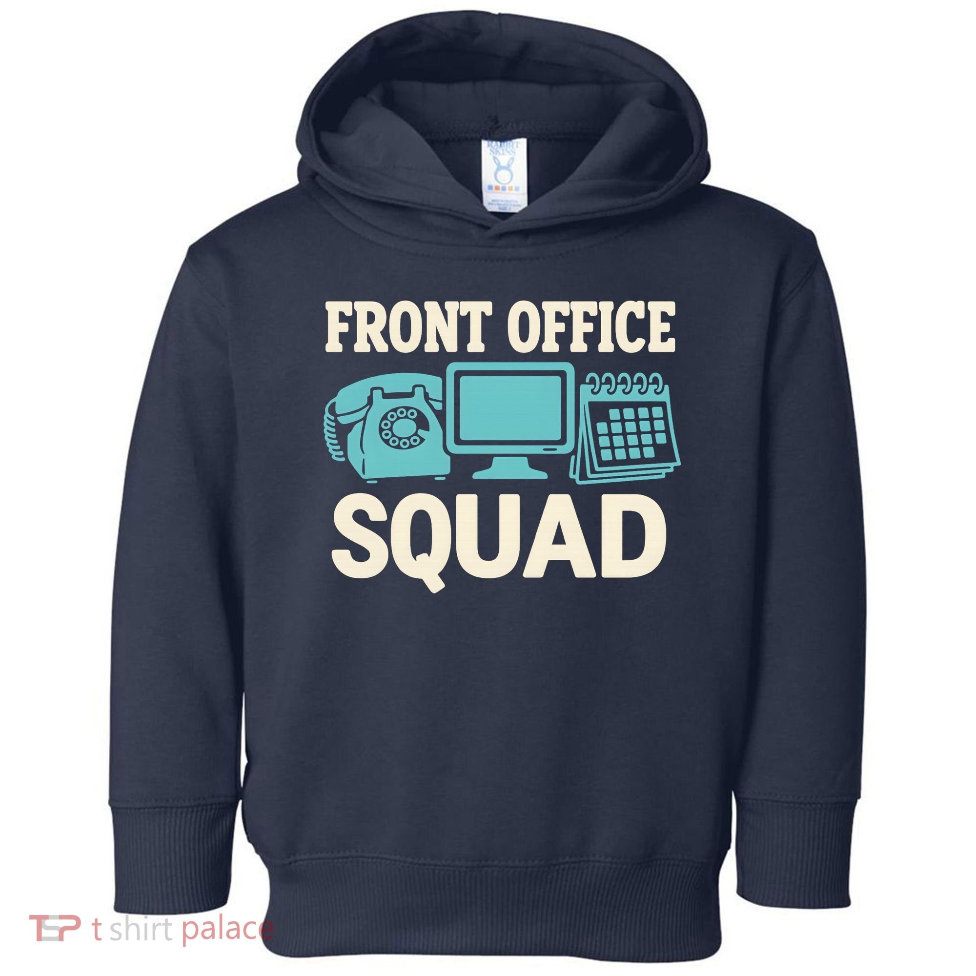Front Office Squad Funny Retro Receptionist Desk Worker Toddler Hoodie
