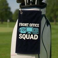 Front Office Squad Funny Retro Receptionist Desk Worker Golf Towel thumb 2
