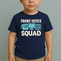 Front Office Squad Funny Retro Receptionist Desk Worker Toddler T-Shirt thumb 2