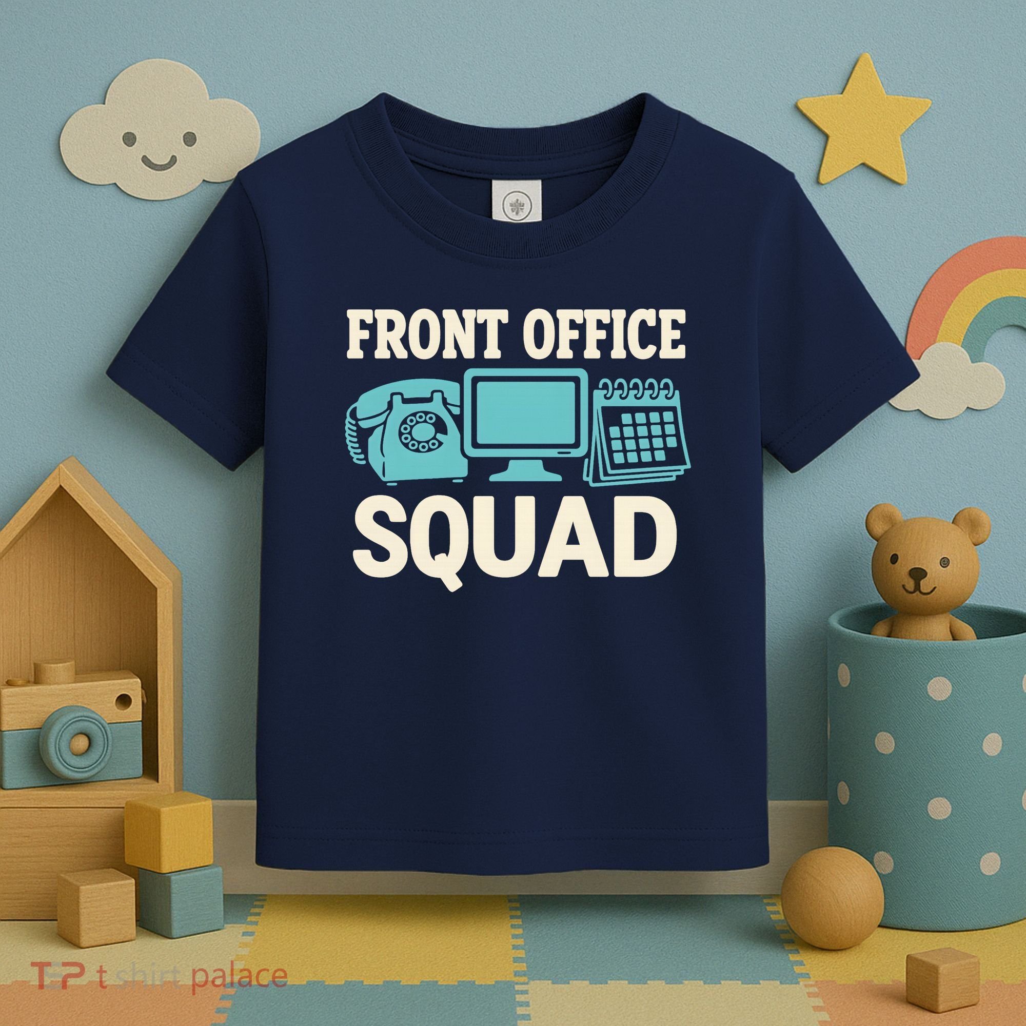 Front Office Squad Funny Retro Receptionist Desk Worker Toddler T-Shirt