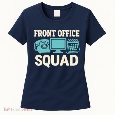 Front Office Squad Funny Retro Receptionist Desk Worker Women's T-Shirt