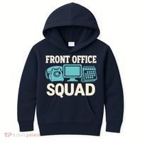 Front Office Squad Funny Retro Receptionist Desk Worker Kids Hoodie thumb 0