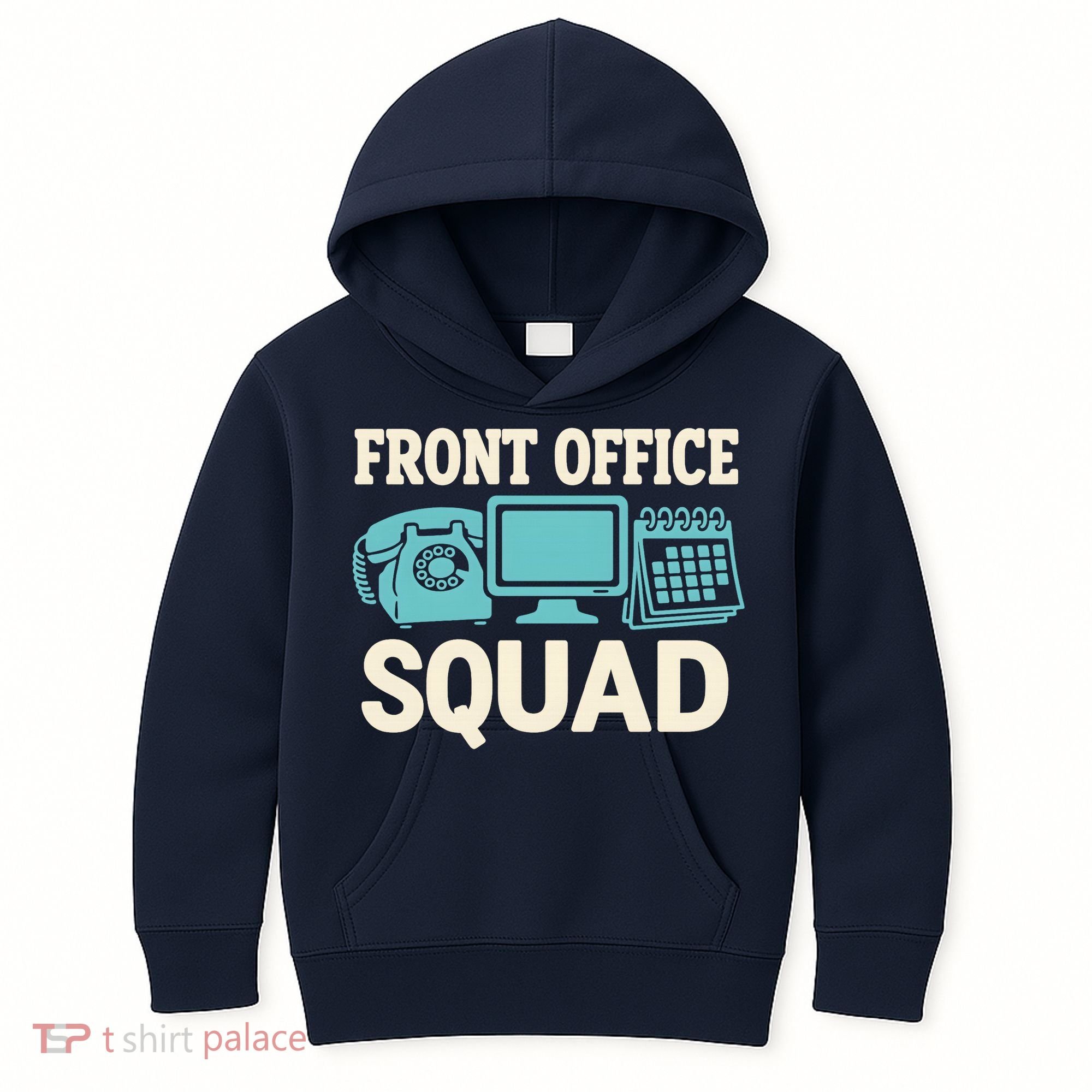 Front Office Squad Funny Retro Receptionist Desk Worker Kids Hoodie