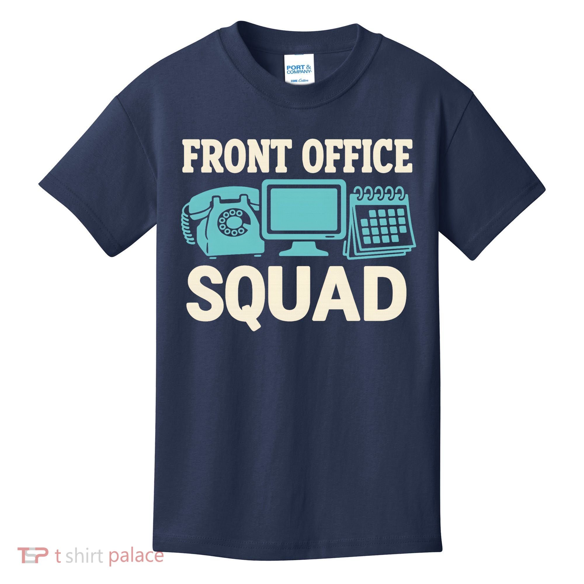 Front Office Squad Funny Retro Receptionist Desk Worker Kids T-Shirt