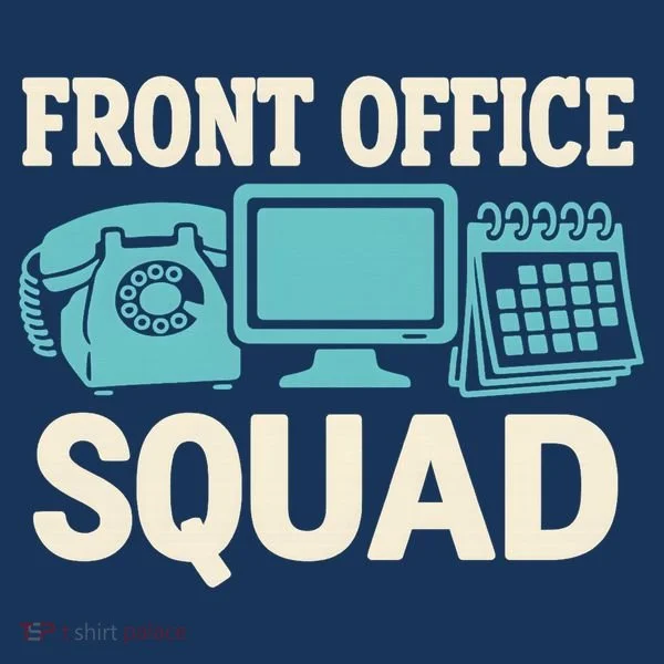 Front Office Squad Funny Retro Receptionist Desk Worker Kids T-Shirt