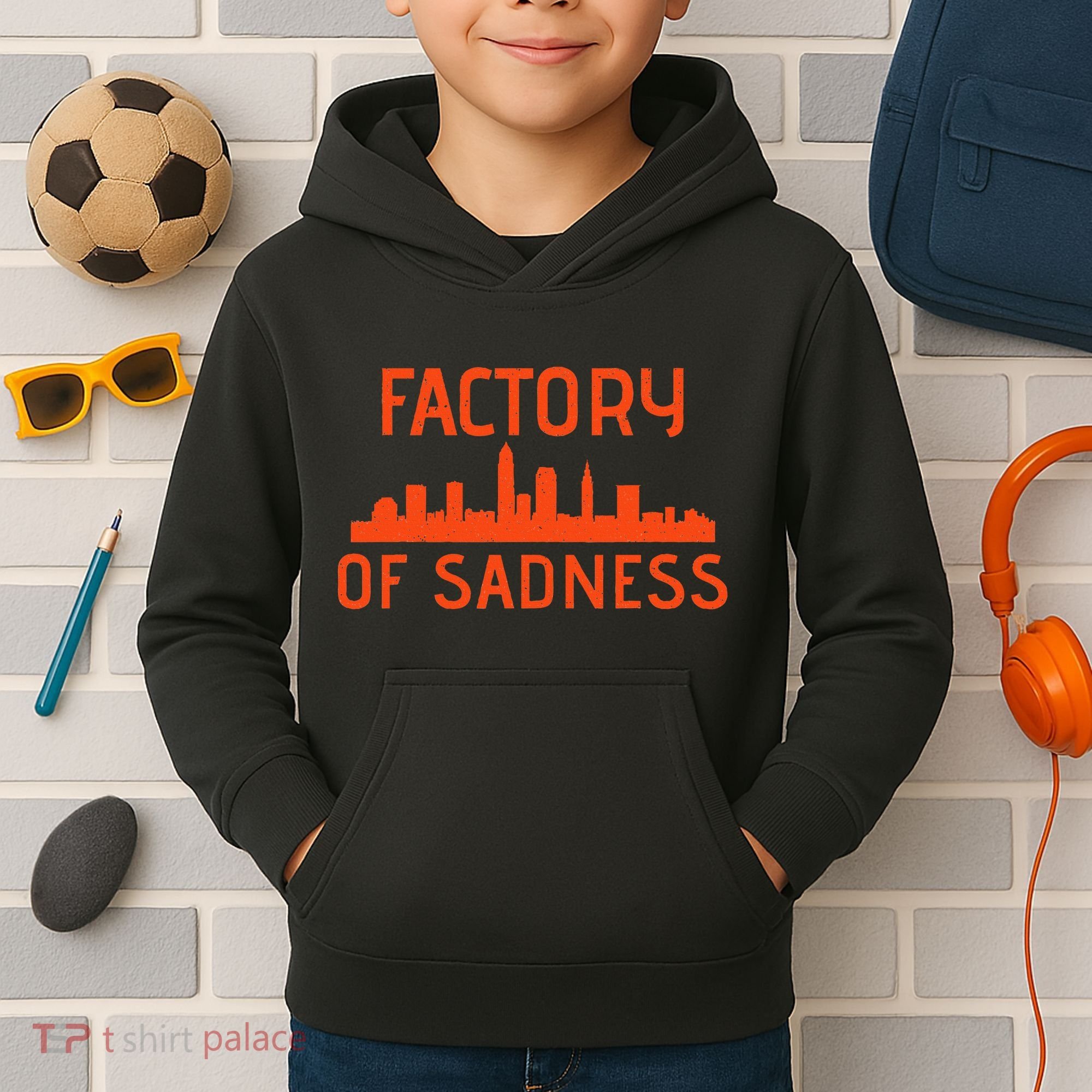 Factory Of Sadness Cleveland Ohio Kids Hoodie