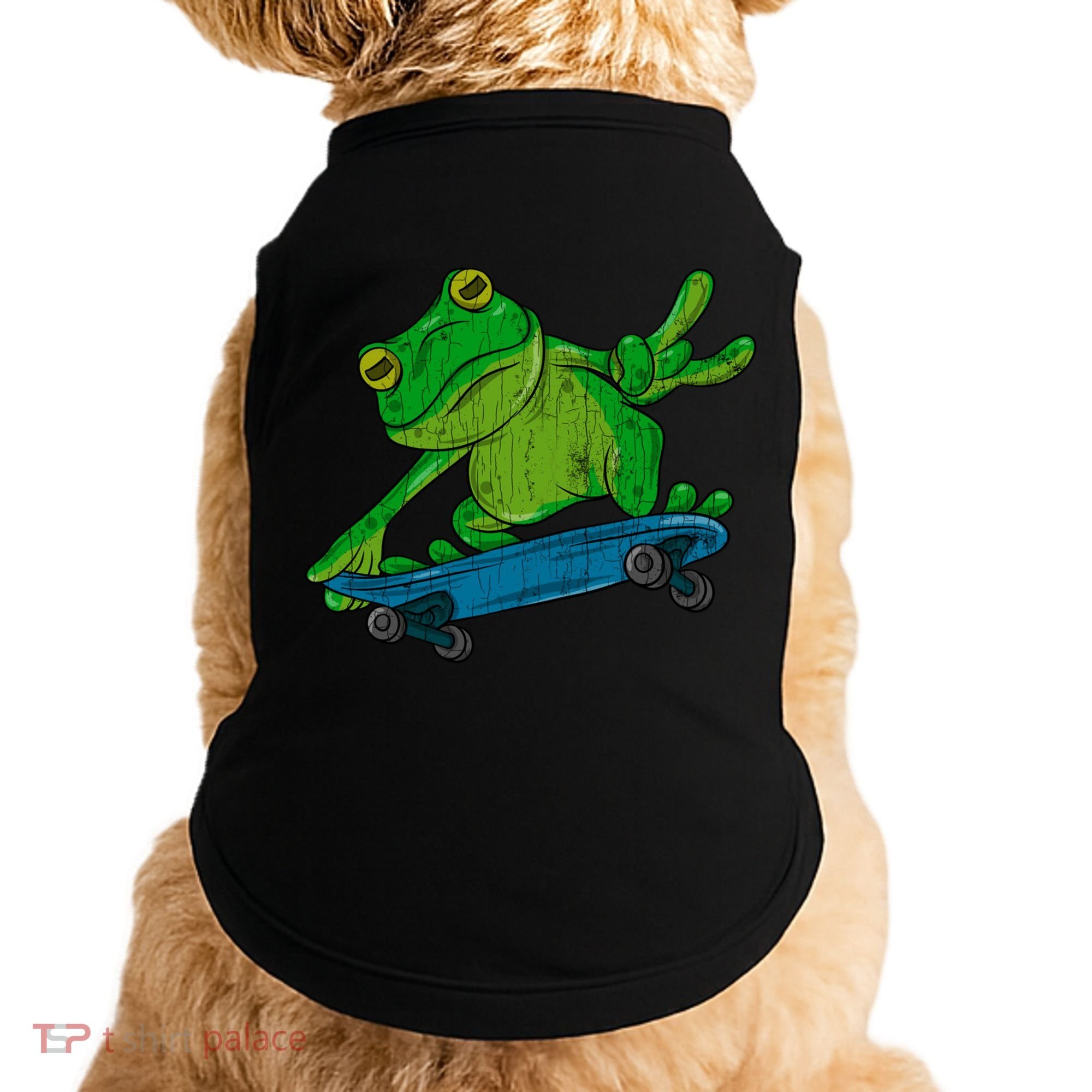 Frog On Skateboard Funny Graphic Cute Gift Doggie Tank