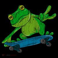 Frog On Skateboard Funny Graphic Cute Gift USA-Made Doggie Bandana thumb 2