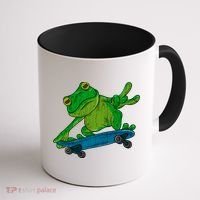 Frog On Skateboard Funny Graphic Cute Gift Coffee Mug thumb 1