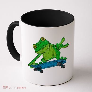 Frog On Skateboard Funny Graphic Cute Gift Coffee Mug