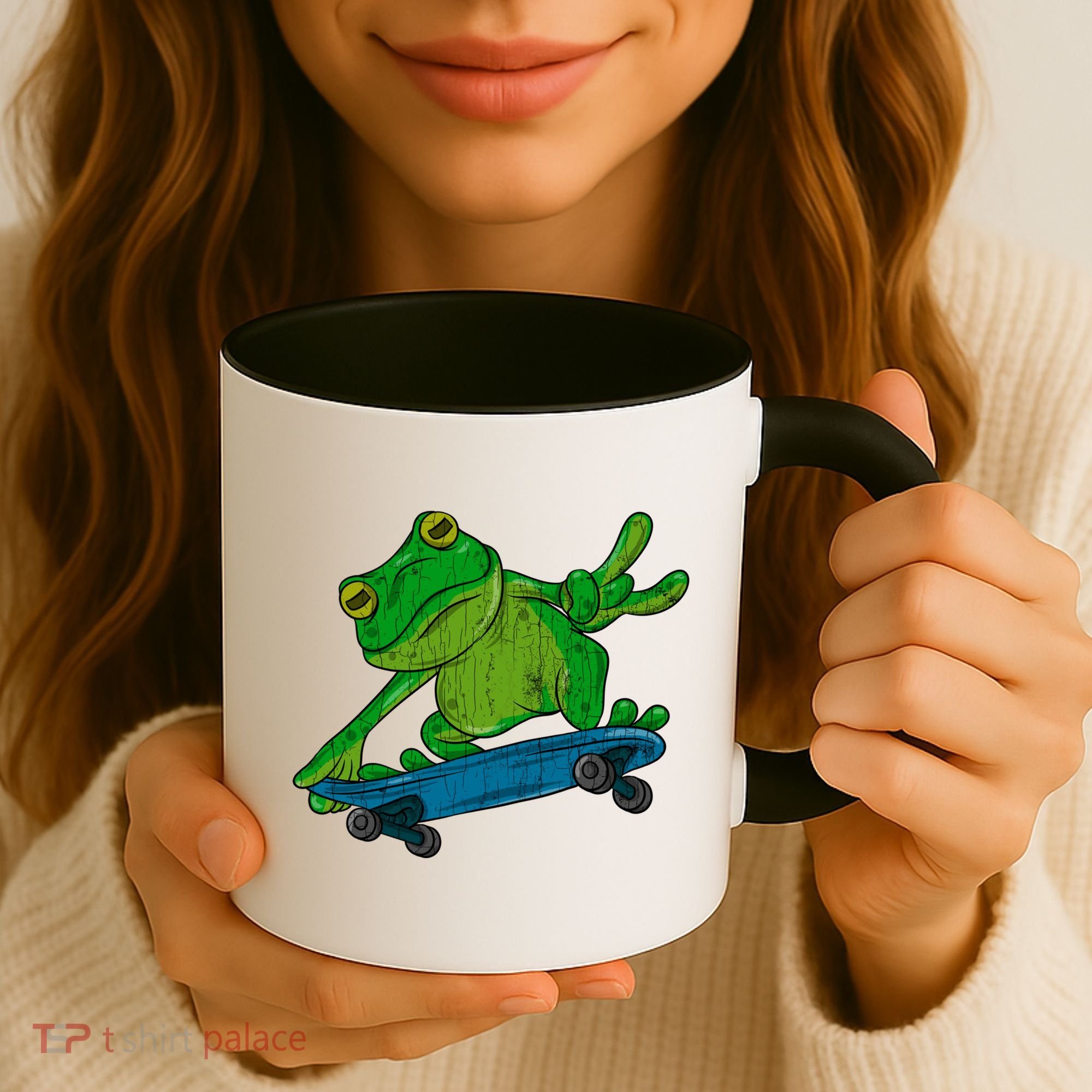 Frog On Skateboard Funny Graphic Cute Gift Coffee Mug