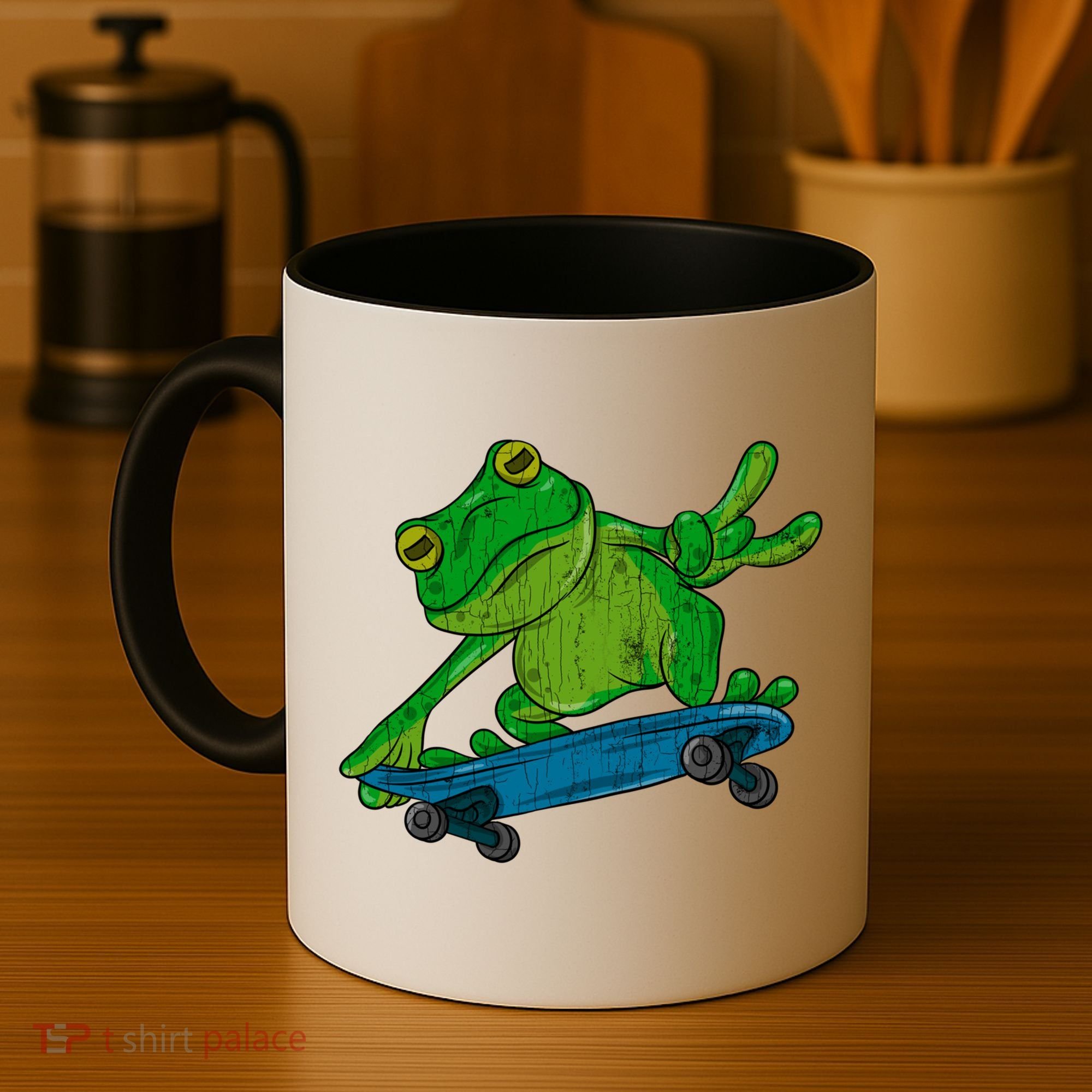 Frog On Skateboard Funny Graphic Cute Gift Coffee Mug