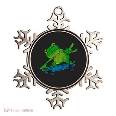 Frog On Skateboard Funny Graphic Cute Gift Ornament