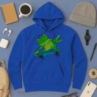 Frog On Skateboard Funny Graphic Cute Gift Hoodie thumb 3