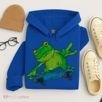 Frog On Skateboard Funny Graphic Cute Gift Hoodie thumb 4