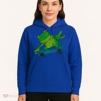 Frog On Skateboard Funny Graphic Cute Gift Hoodie thumb 5