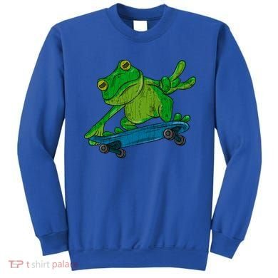 Frog On Skateboard Funny Graphic Cute Gift Sweatshirt