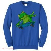 Frog On Skateboard Funny Graphic Cute Gift Sweatshirt thumb 0