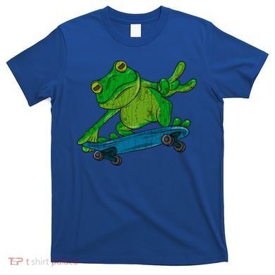 Frog On Skateboard Funny Graphic Cute Gift T-Shirt