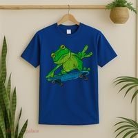 Frog On Skateboard Funny Graphic Cute Gift T-Shirt thumb 2