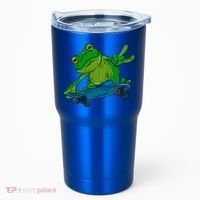 Frog On Skateboard Funny Graphic Cute Gift Tumbler thumb 0
