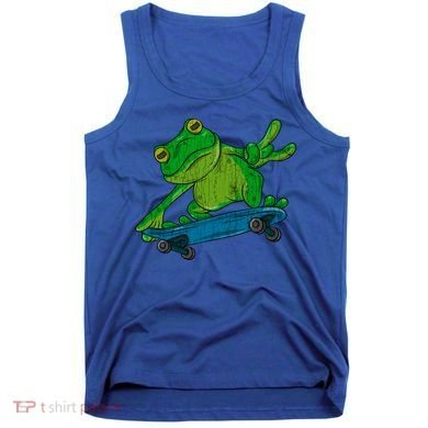 Frog On Skateboard Funny Graphic Cute Gift Tank Top