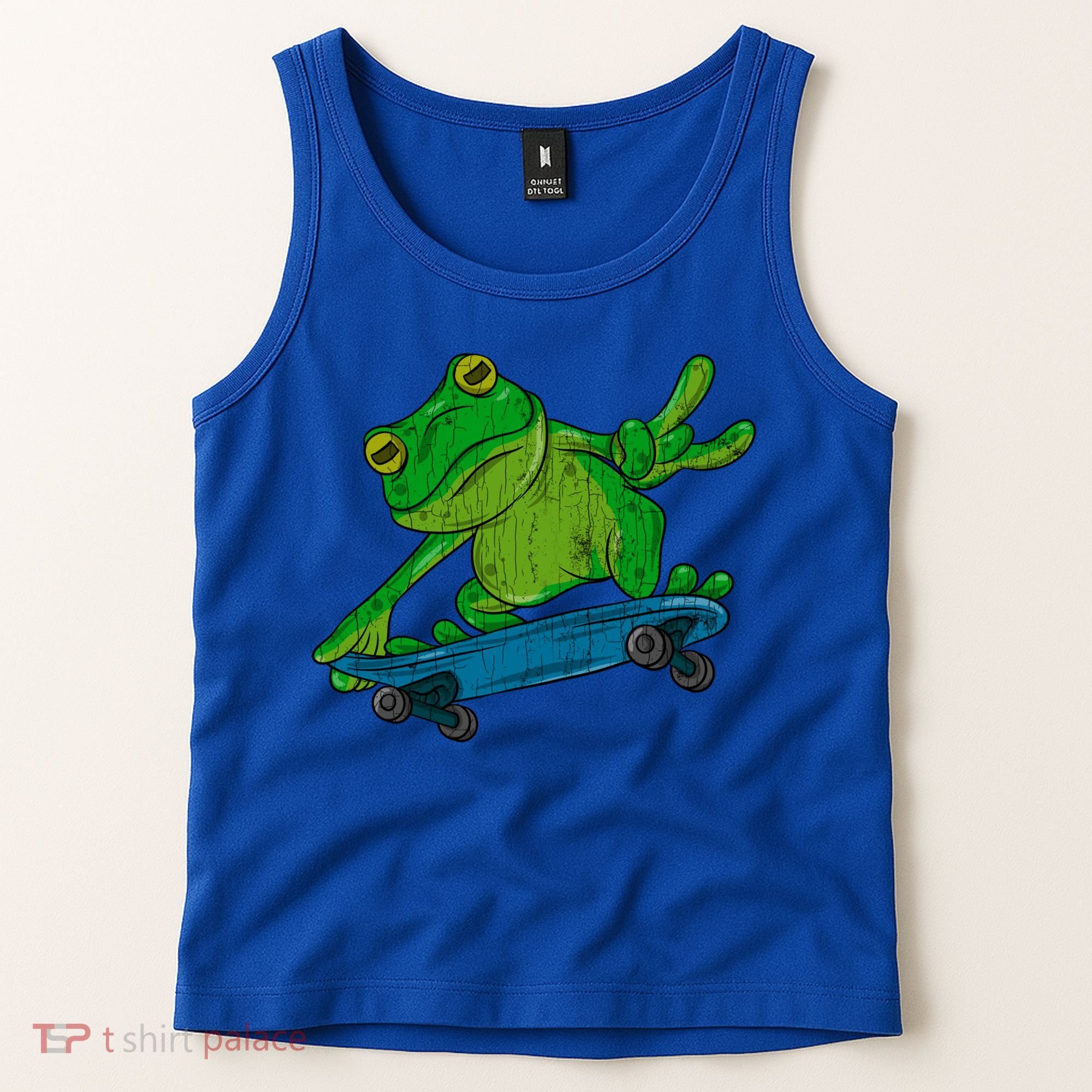 Frog On Skateboard Funny Graphic Cute Gift Tank Top