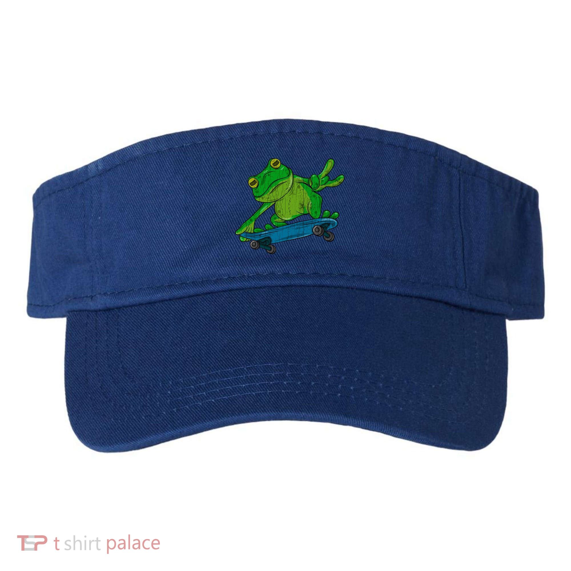 Frog On Skateboard Funny Graphic Cute Gift Visor