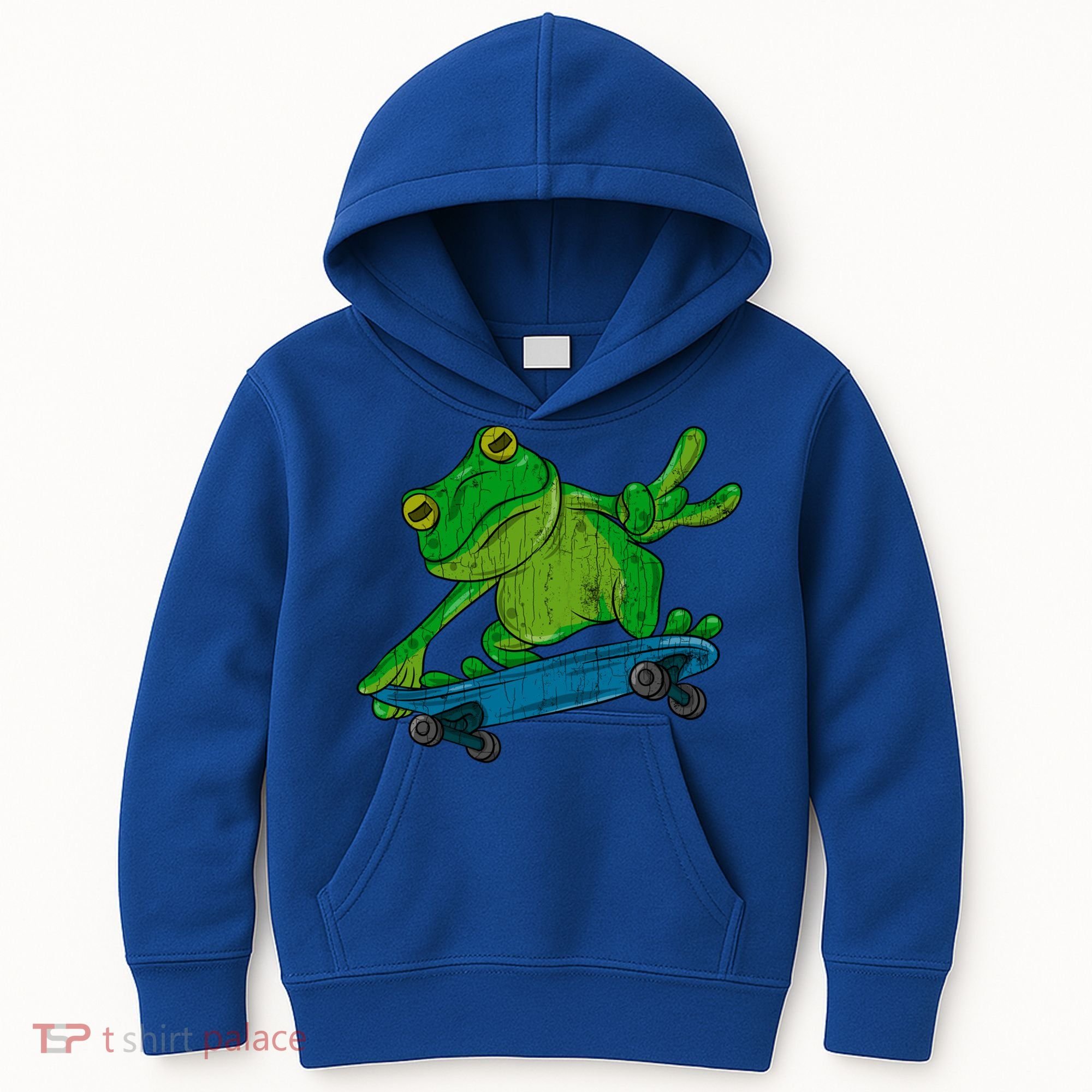 Frog On Skateboard Funny Graphic Cute Gift Kids Hoodie