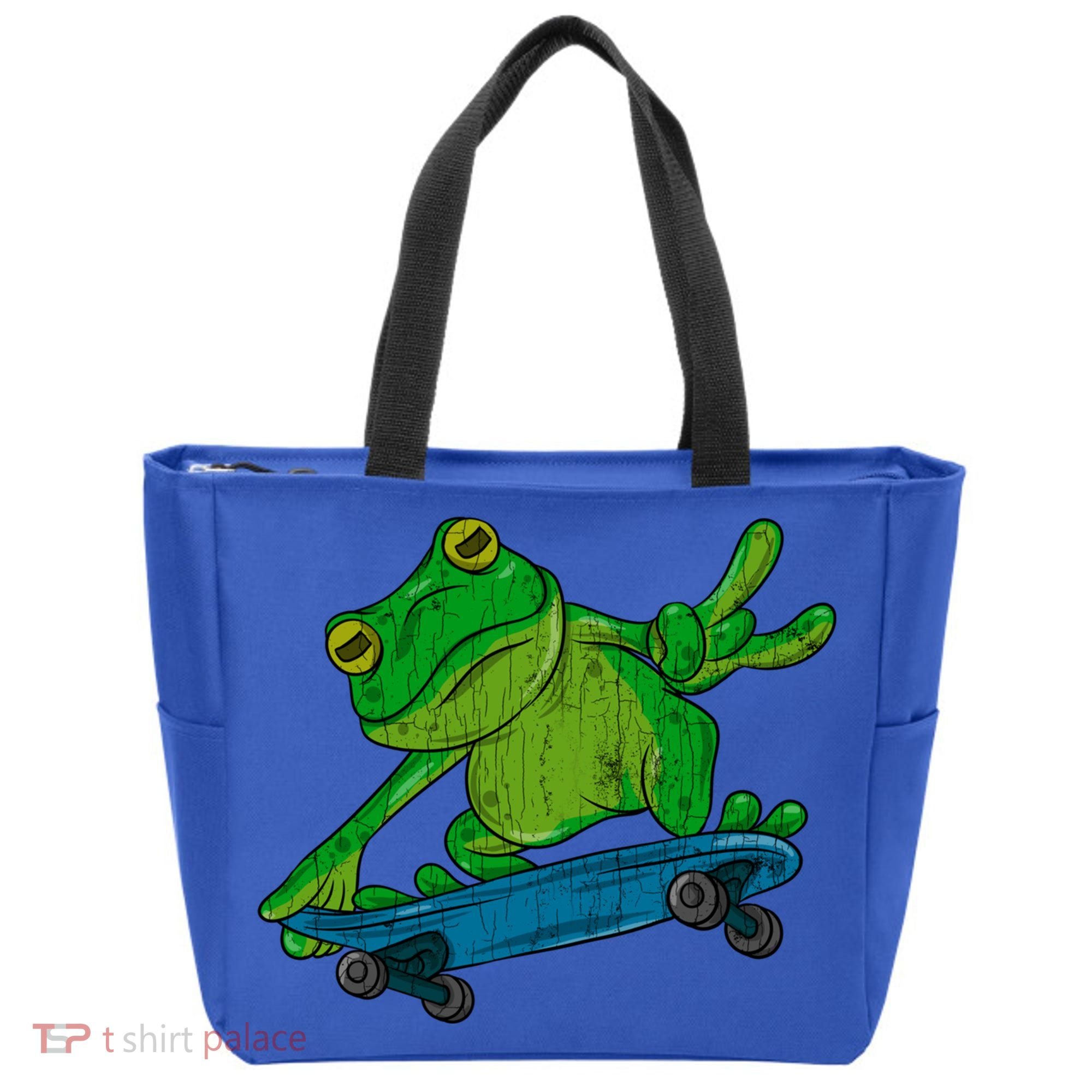 Frog On Skateboard Funny Graphic Cute Gift Tote Bag