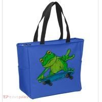 Frog On Skateboard Funny Graphic Cute Gift Tote Bag thumb 2