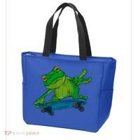 Frog On Skateboard Funny Graphic Cute Gift Tote Bag thumb 3