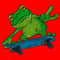 Frog On Skateboard Funny Graphic Cute Gift Santa Hat thumb 1