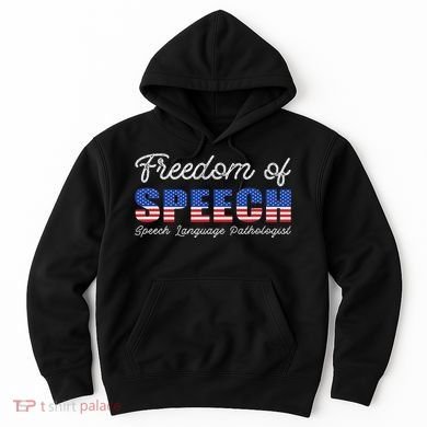 Freedom Of Speech Therapy Pathologist Slp Gift Language Hoodie