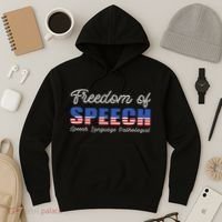 Freedom Of Speech Therapy Pathologist Slp Gift Language Hoodie thumb 3