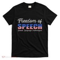 Freedom Of Speech Therapy Pathologist Slp Gift Language T-Shirt thumb 0