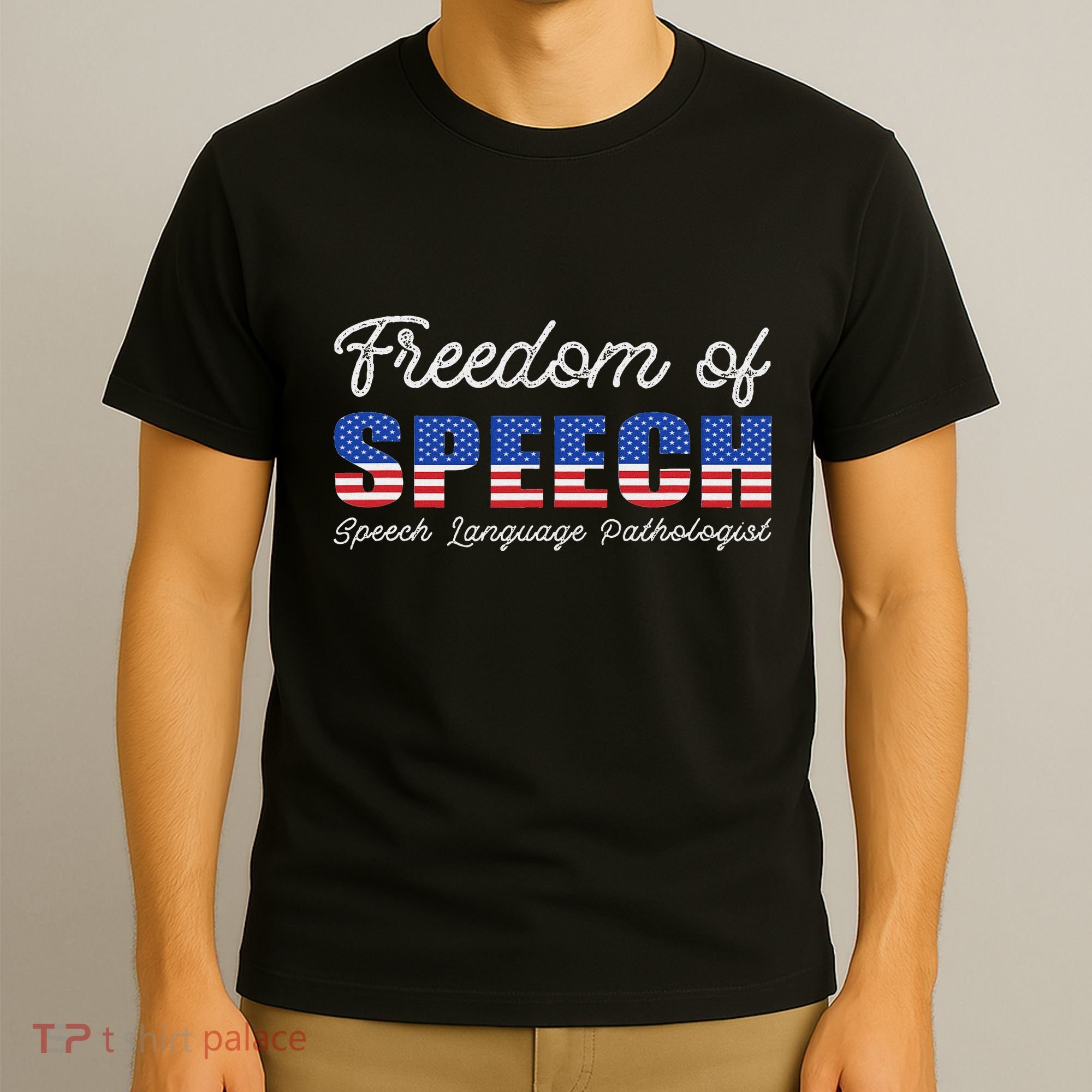 Freedom Of Speech Therapy Pathologist Slp Gift Language T-Shirt