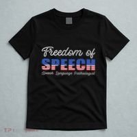 Freedom Of Speech Therapy Pathologist Slp Gift Language T-Shirt thumb 5