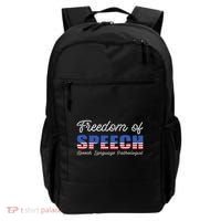 Freedom Of Speech Therapy Pathologist Slp Gift Language Backpack thumb 0