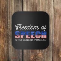 Freedom Of Speech Therapy Pathologist Slp Gift Language Coaster thumb 0